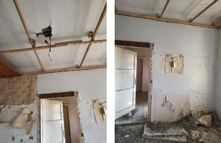 Oštećenja na zidu i konstrukciji unutar Konjičke vojarne uzrokovana vlagom i starošću